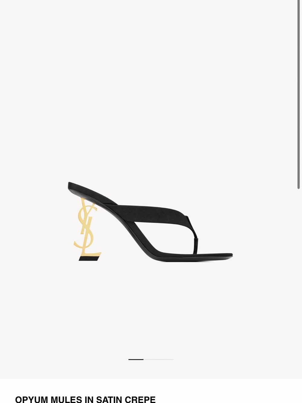 Saint Laurent Black Satin Opium Logo-heel Thong Mules 85mm